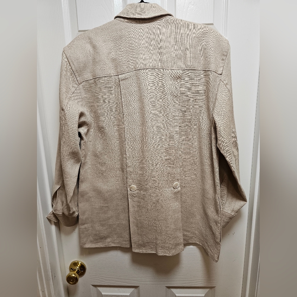 Perry Ellis Portfolio Men’s Linen Cardigan Size P | Beige | 100% Linen | Pockets - Picture 8 of 11